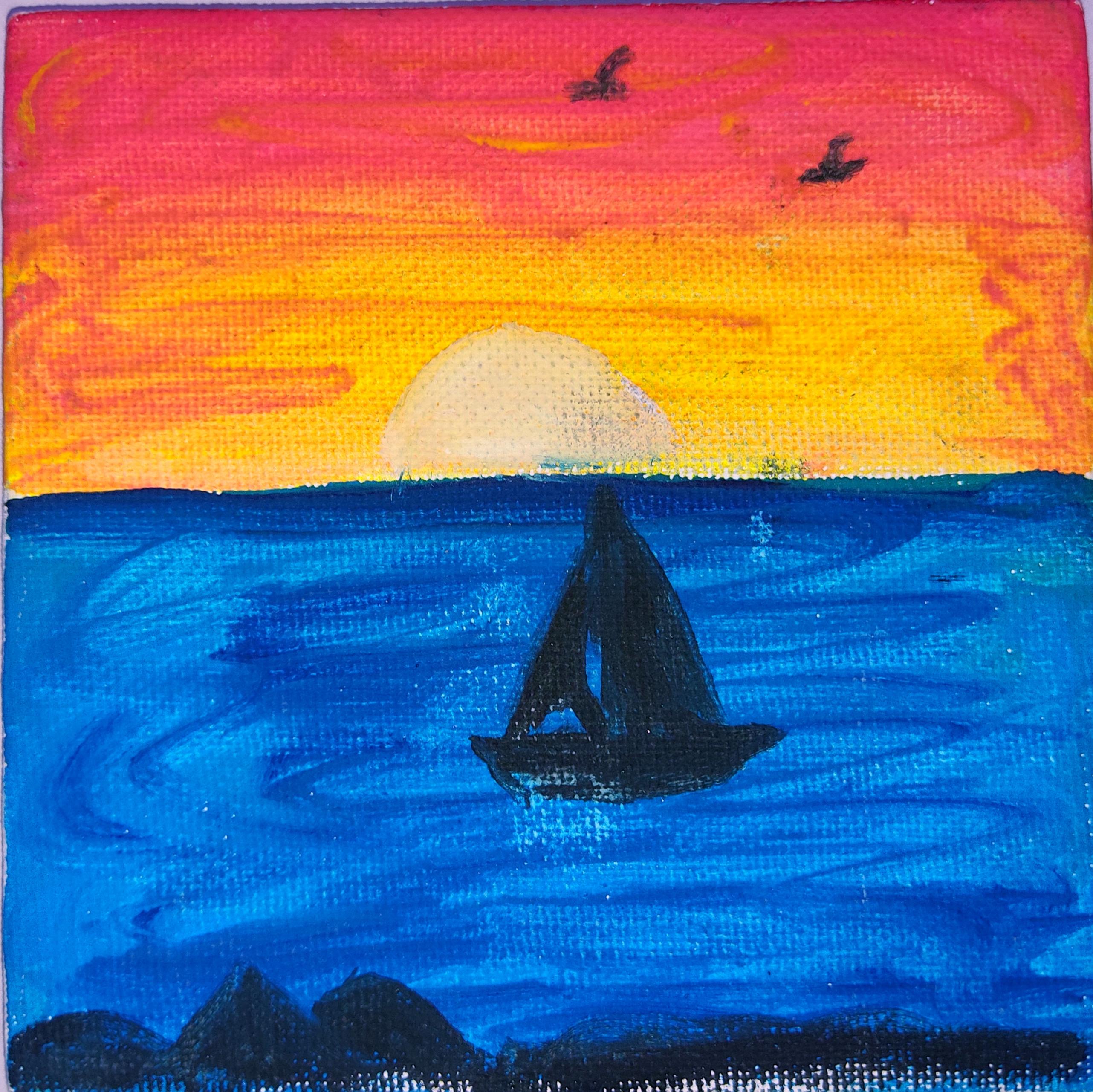 Sunset Painting |  @richafamily ​ | #canvas #painting